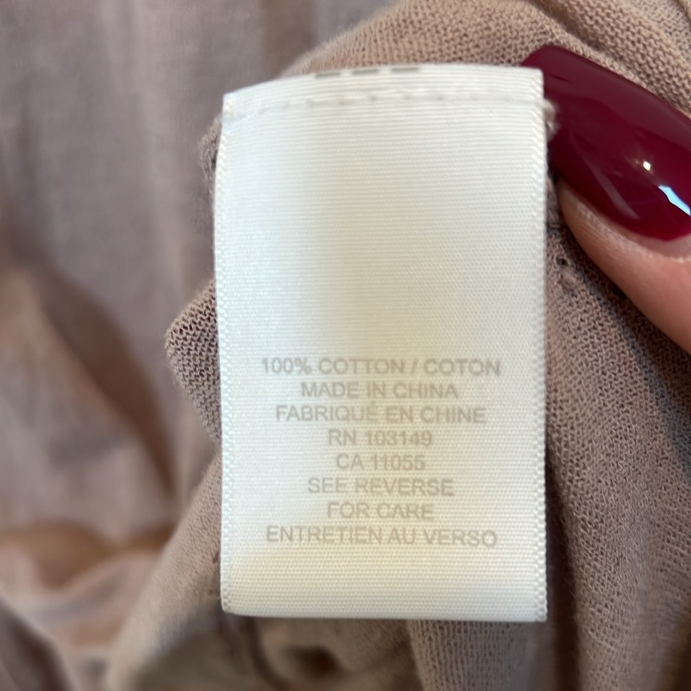 Womens Tan Long Sleeveless Lightweight Cardigan Sweater Sz L Boho Layers Neutral - Picture 3 of 8